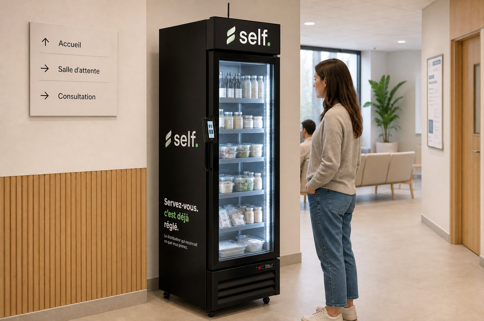 Le distributeur self. dans la salle d'attente d'une maison médicale